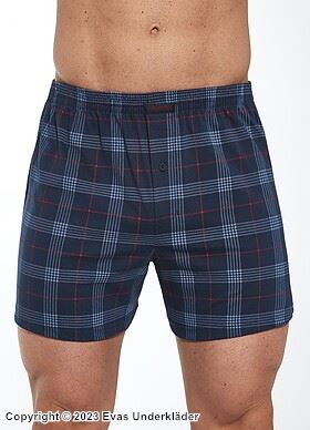 Boxershorts, hochwertige Baumwolle, ohne Hosenlatz, Schachbrettmuster